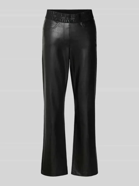 Spodnie ze skóry ekologicznej o kroju slim fit w imitacji skóry gładkiej model FELICE' Cambio czarne