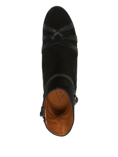 Botine Chie Mihara din piele de căprioară cu cataramă negru