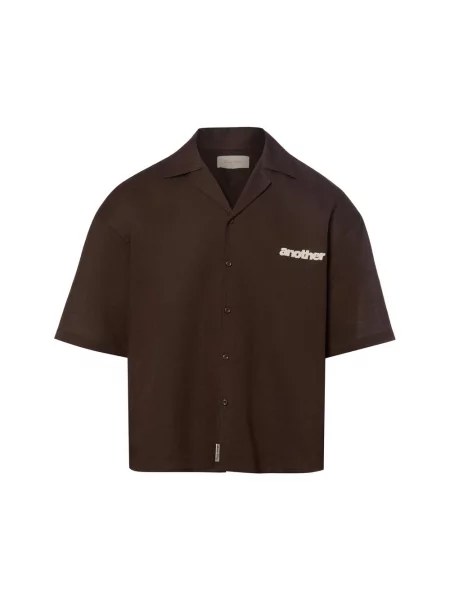 Another Cotton Lab koszula lniana Mężczyźni Comfort Fit len S brązowy