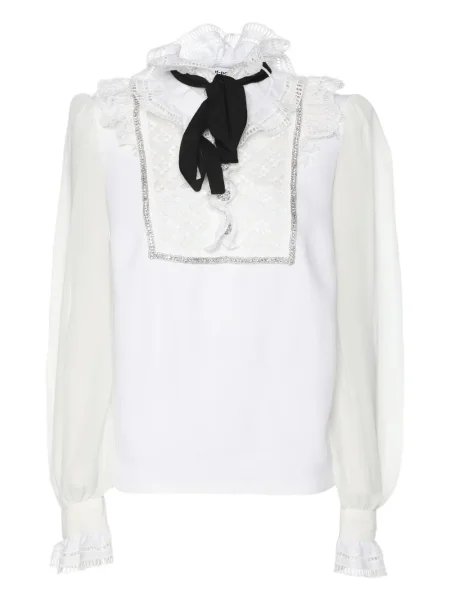 Gulerat bluză Self-portrait cu funde alb