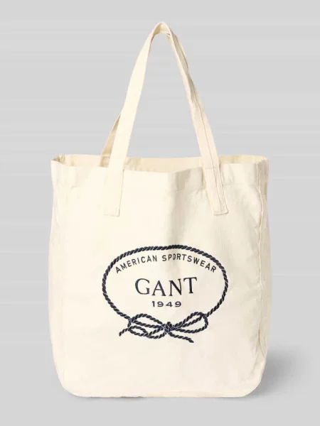 Torba shopper z wyhaftowanym logo Gant
