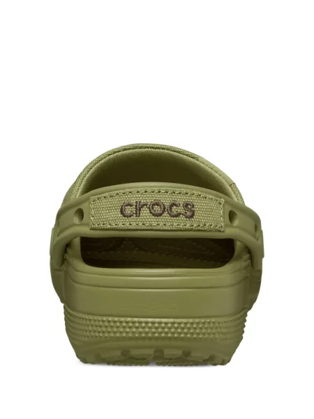 Καμβάς πεδιλα clogs Crocs με ανοιχτό τακούνι πράσινο