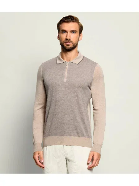 Tricou polo Gran Sasso de lână bej