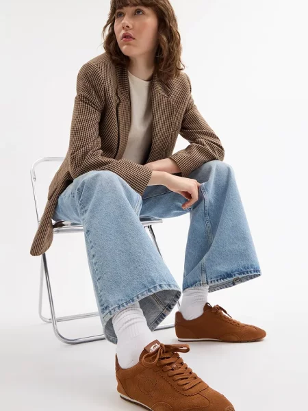 Замшеві кросівки Coach Flat Sneaker коричневий