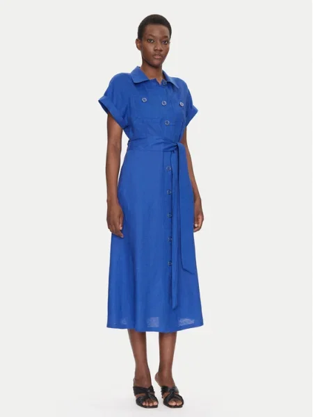 Luisa Spagnoli Rochie tip cămașă Patrono albastru