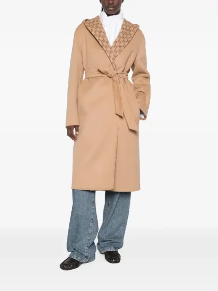 Reversibil palton Gucci de lână maro