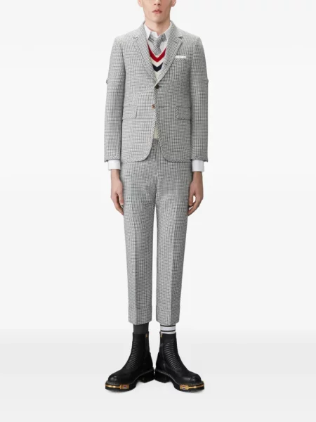 Vilnonės pledinės kelnės Thom Browne pilka