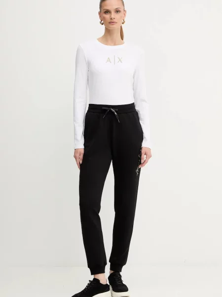 Спортивні штани Armani Exchange з аплікацією чорний