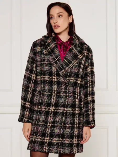 Desigual Palton cu adaos de lână negru