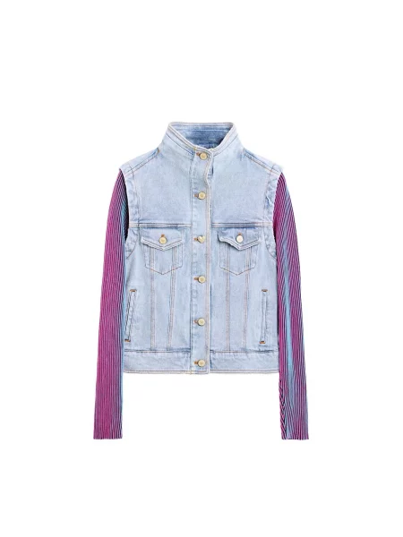 Desigual Geacă de primăvară-toamnă denim / mov închis albastru