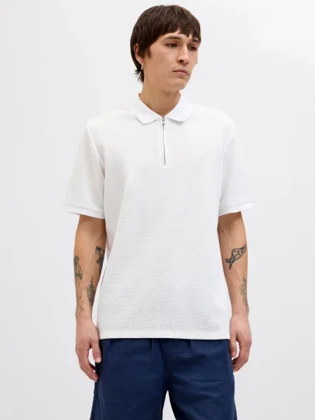 JACK & JONES Tricou JJEAUSTIN' alb