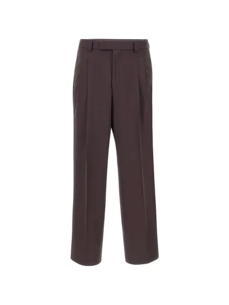 Pantaloni Boss din țesătură twill maro