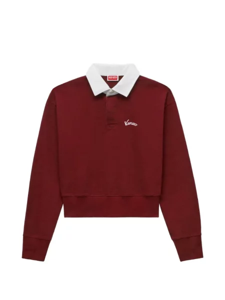 Gulerat tricou polo Kenzo cu broderie roșu