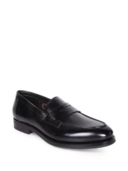 Pantofi loafer Santoni din piele negru