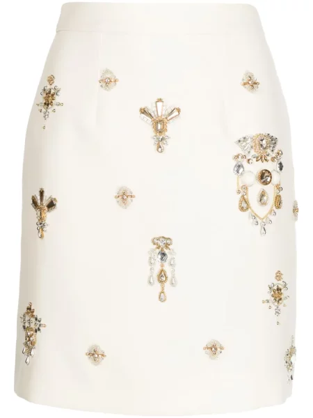 Fustă Zuhair Murad de mătase alb