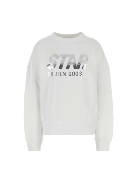Bluza nierozpinana Golden Goose z nadrukiem klasyczna biała