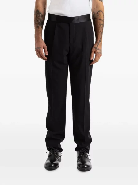 Pantaloni Giorgio Armani din satin negru