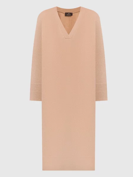 Сукня міді з кашеміру Enrico Mandelli коричнева