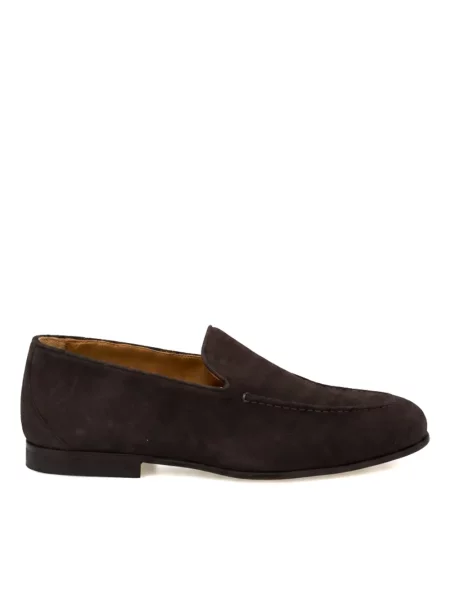 Pantofi loafer Kiton din piele de căprioară maro