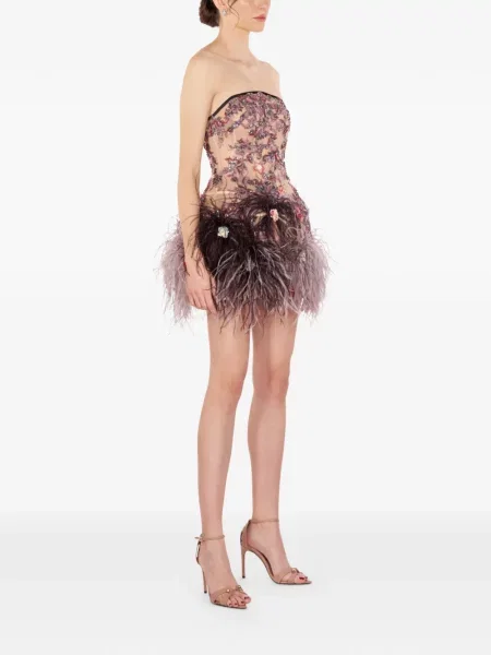 Mała sukienka mini Imroska w piórka garniturowa