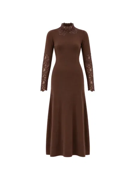 Rochie maxi Marella de lână maro