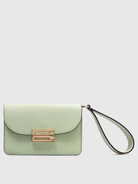Шкіряний клатч Victoria Beckham зелений