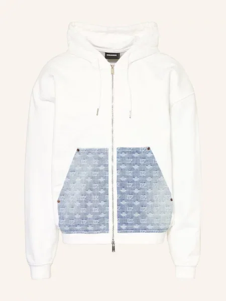 Bluza Z Mieszanki Materiałów weiss biała