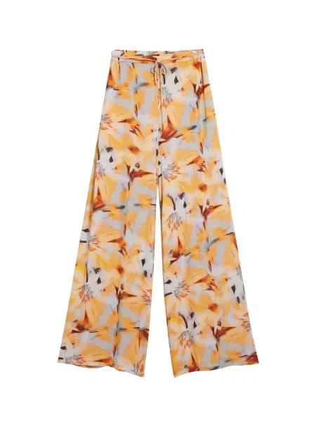 Desigual Pantaloni / gri deschis / roșu merlot / negru galben