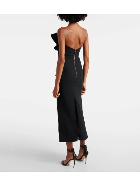 Rochie maxi Maticevski cu volane de costum negru