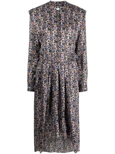Rochie Isabel Marant cu model floral cu imagine de costum negru