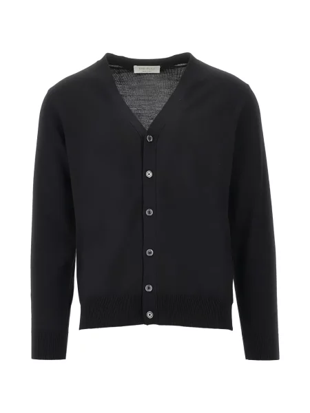 Cardigan The Pull tricotate cu decolteu în V negru