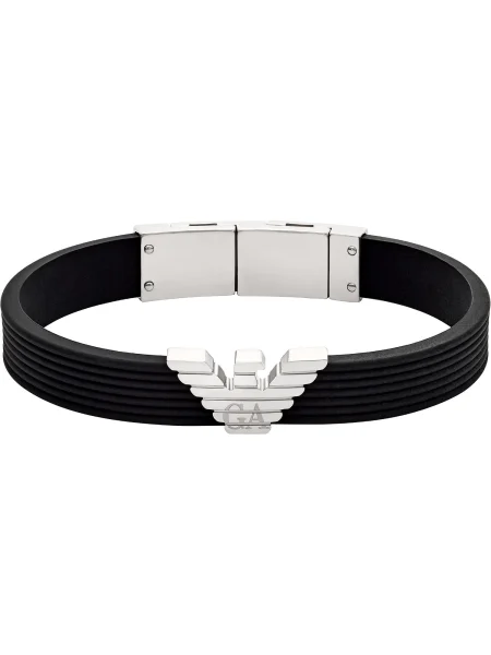 Emporio Armani Náramok / strieborná čierna