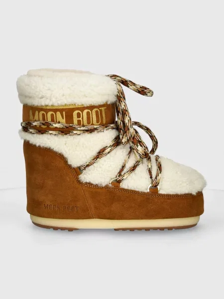Замшеві чоботи Moon Boot MB ICON LOW SHEARLING коричневий