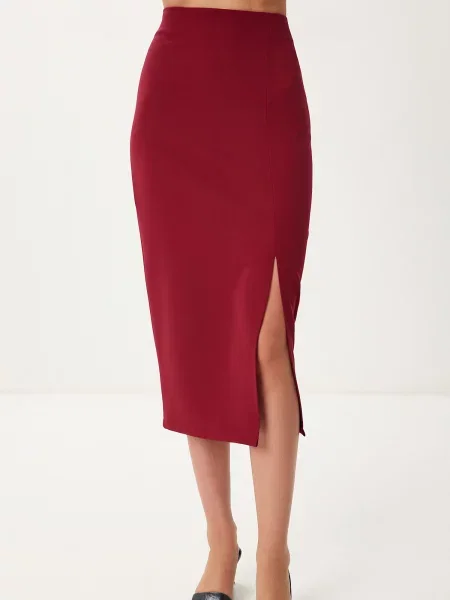 Happiness İstanbul Fustă burgundy roșu