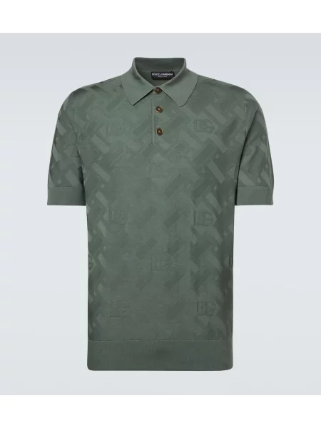 Svilena polo majica Dolce&gabbana siva