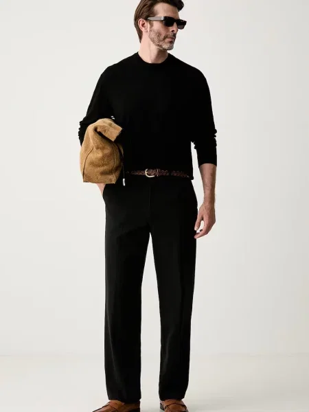 Armani Exchange pulover pentru bărbați cu vâscoză negru