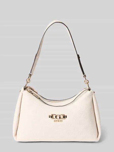 Torba na ramię z materiału skóropodobnego z detalem z logo model Anise' Guess biała