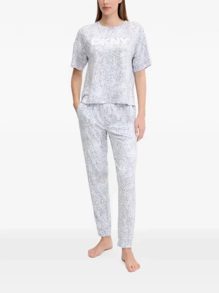 Pijamale Dkny cu imagine cu model leopard albastru