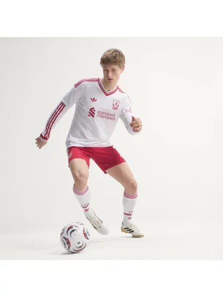Koszulka wyjazdowa z długim rękawem Liverpool FC Authentic biała