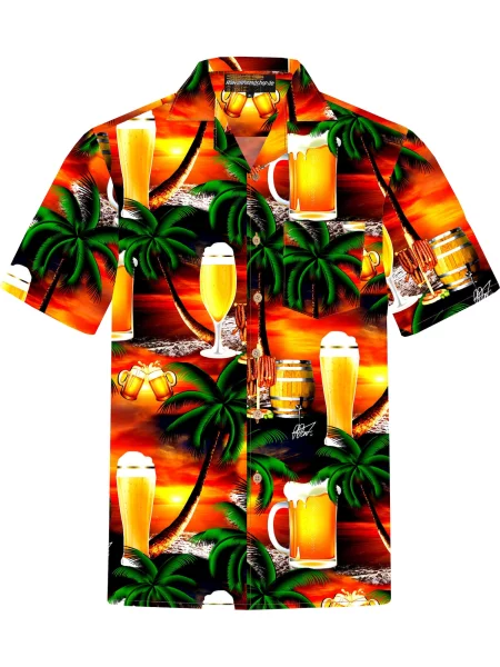 Hawaiihemdshop.de Košulja Hawaiihemd "Beer in Paradise"' narančasta