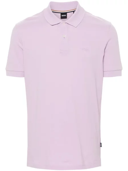 Polo Boss cu broderie violet