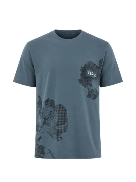 Tricou Ted Baker cu model floral cu imagine albastru