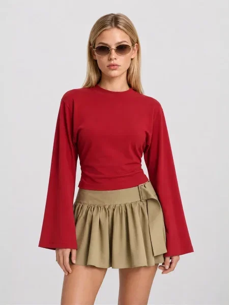 Happiness İstanbul Bluza Blusen rjasto rdeča