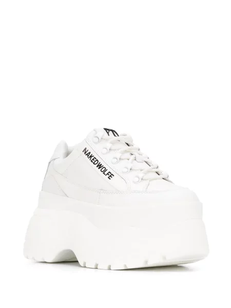 Sneakerși Naked Wolfe cu platformă alb