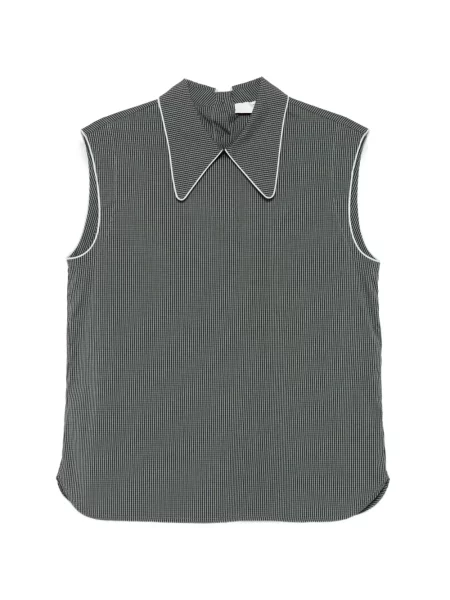 Kostkovaný top Tela šedý