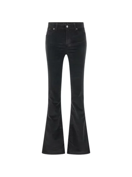 Pantaloni Lois Jeans de catifea cord evazate negru