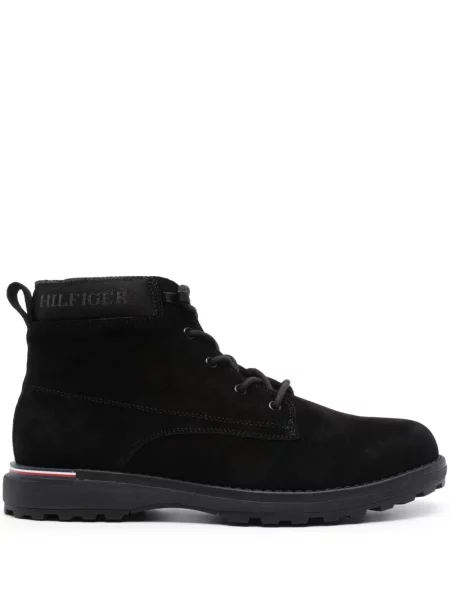 Botine Tommy Hilfiger din piele de căprioară negru