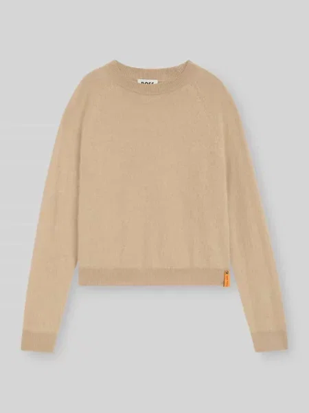 Sweter Boss ze sznurkiem beżowy
