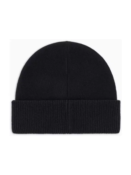 Czapka Emporio Armani z kaszmiru z logo czarna