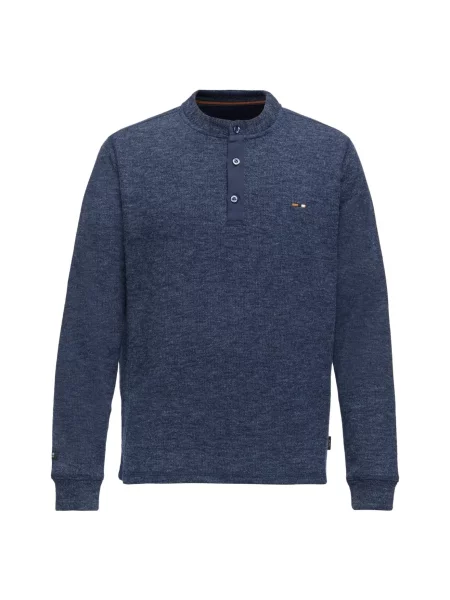 INDICODE JEANS Pulover Dorburn Grandad bleumarin